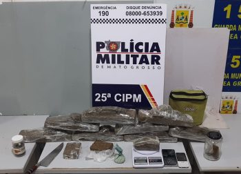 MATO GROSSO: Homem é preso em flagrante pela PM com oito tabletes de maconha